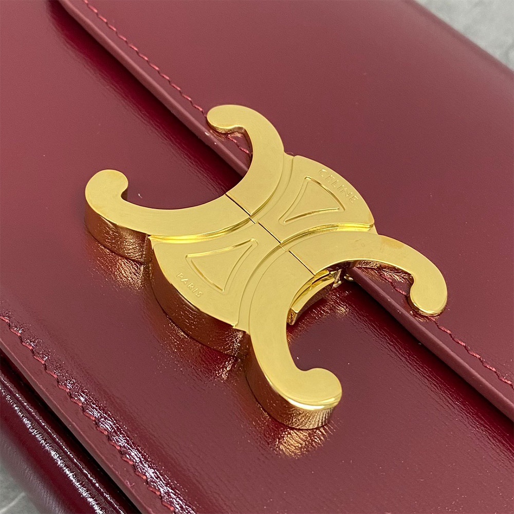 Ce1i*e TEEN TRIOMPHE BAG IN shiny calfskin(HIGH-END GRADE)