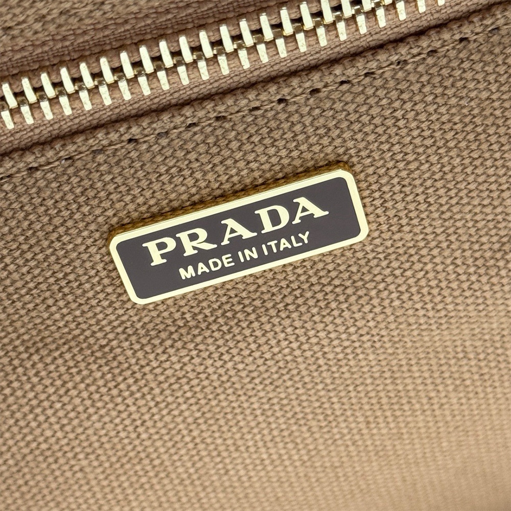 Pra*a Jardiniere large cotton canvas handbag(HIGH-END GRADE)