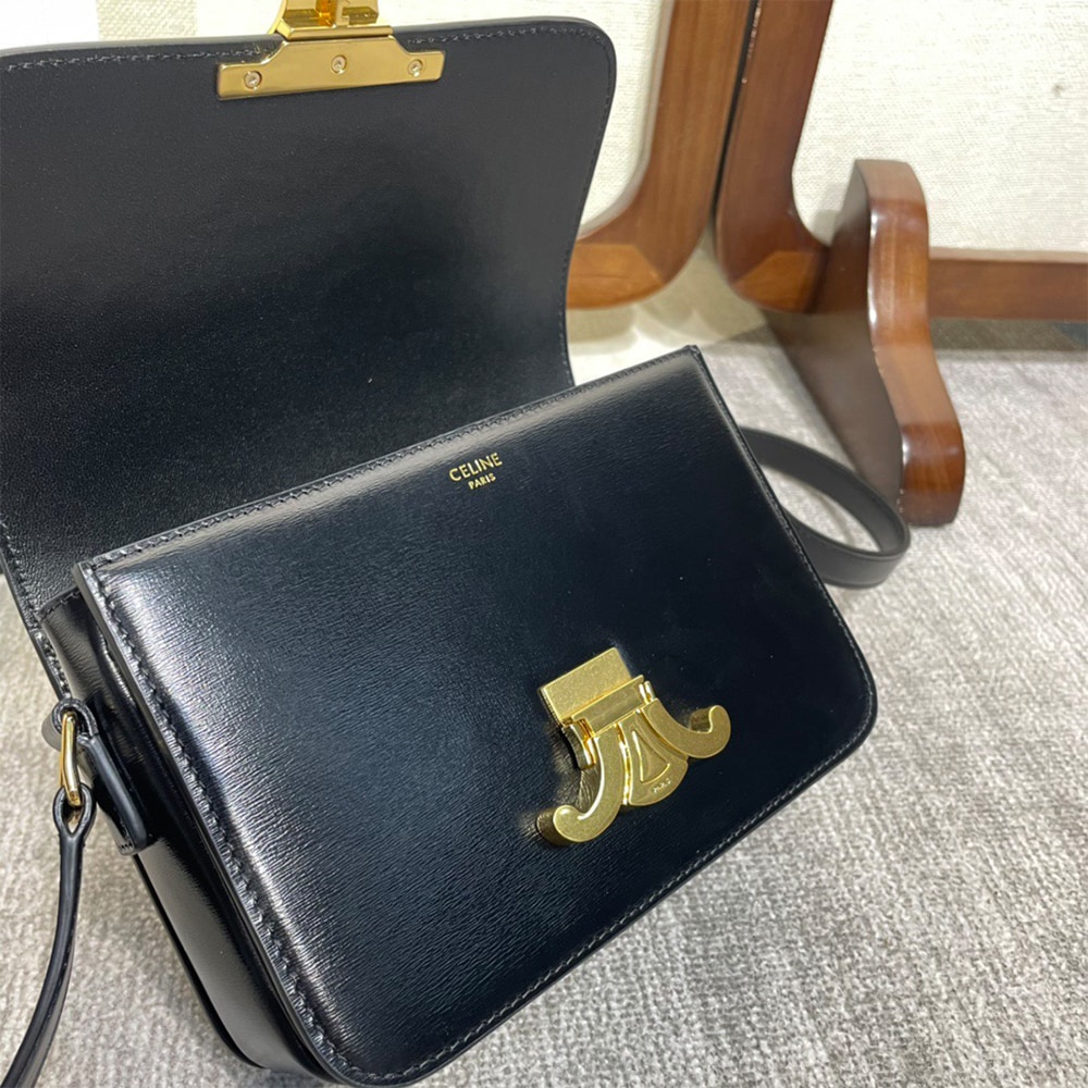 Ce1i*e TEEN TRIOMPHE BAG IN shiny calfskin(HIGH-END GRADE)