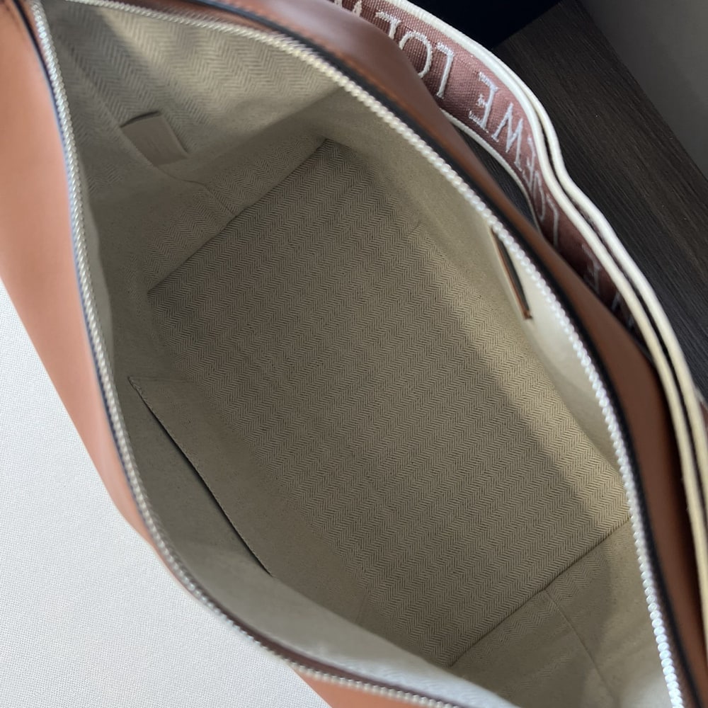 L0ew* Cubi Crossbody bag in S*pple smooth calfskin and jacquard (HIGH-END GRADE)