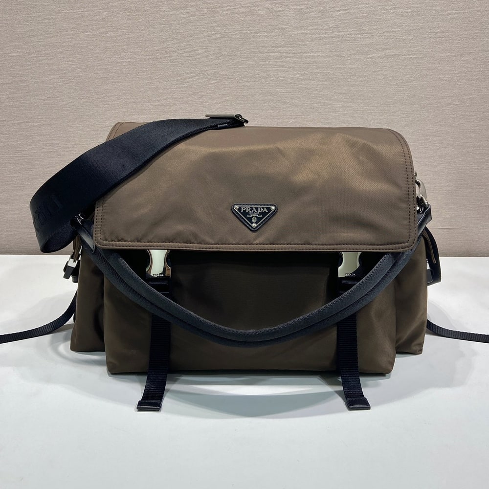 Pra*a Explore Re-Nylon and leather bag(HIGH-END GRADE)