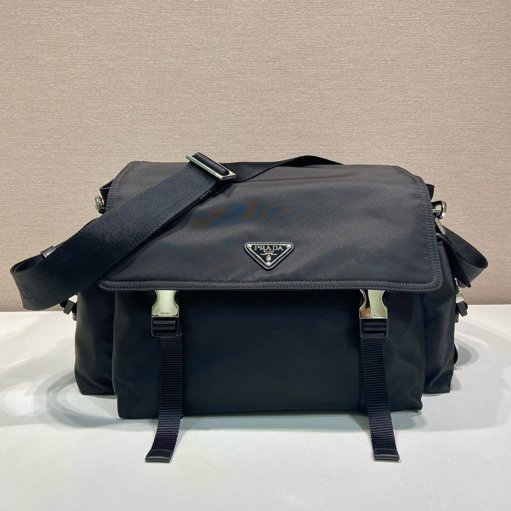 Pra*a Explore Re-Nylon and leather bag(HIGH-END GRADE)