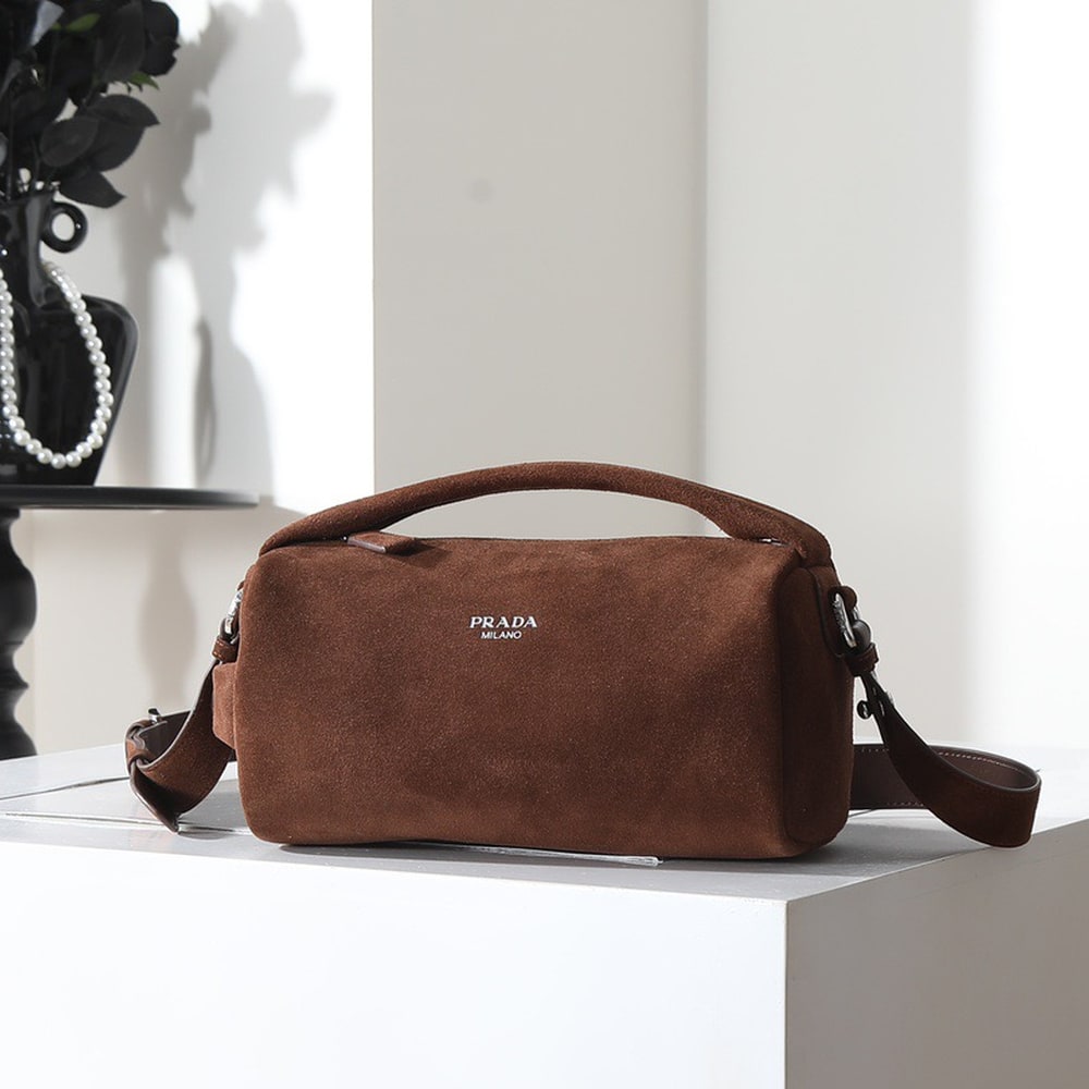 Pra*a Suede leather shoulder bag(HIGH-END GRADE)