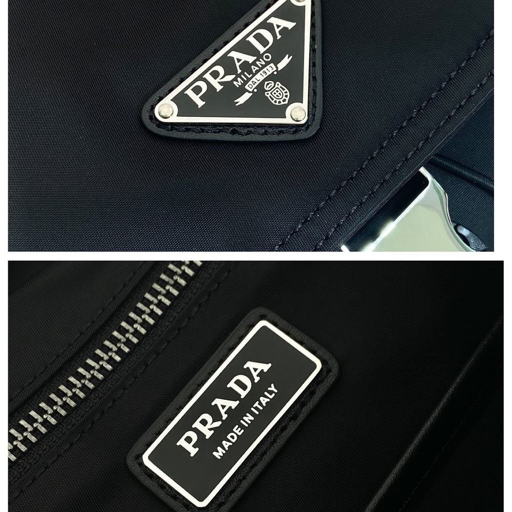 Pra*a Explore Re-Nylon and leather backpack(HIGH-END GRADE)