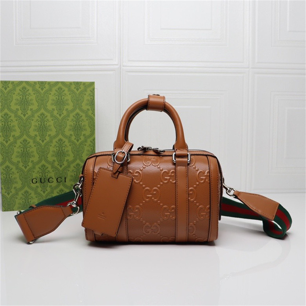 Gvc*1 JUMBO GG MINI DUFFLE BAG BROWN 8.6"W x 5.9"H x 4.9"D