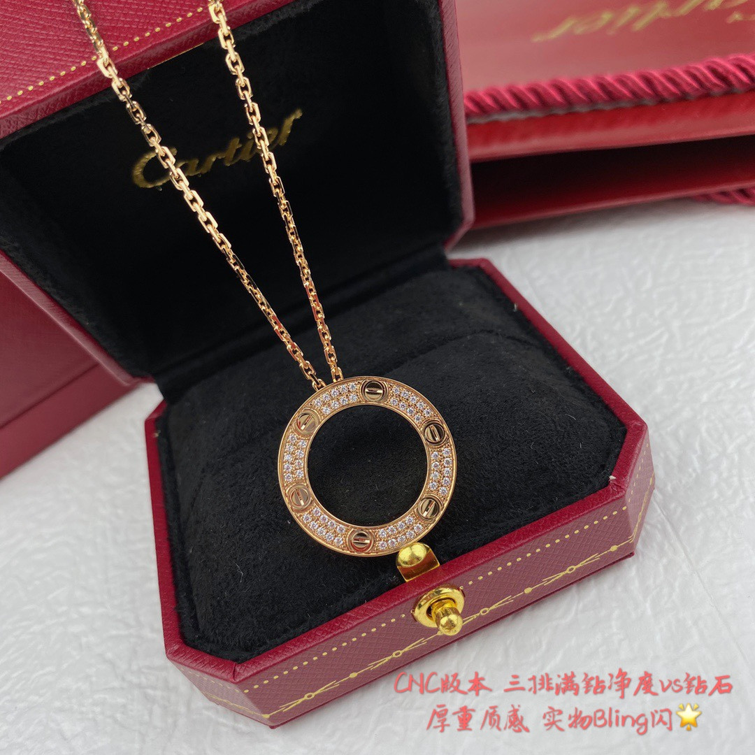 Ca*t1er Double-sided fully D1am0nd-encrusted coin Necklace