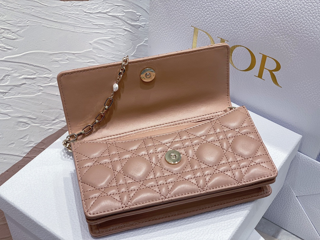 MISS D10r Mini Handbag Medium Antique Bronze Cannage Woven Pattern S0980ONMJ_M53U 21 x 11.5 x 4.5 cm