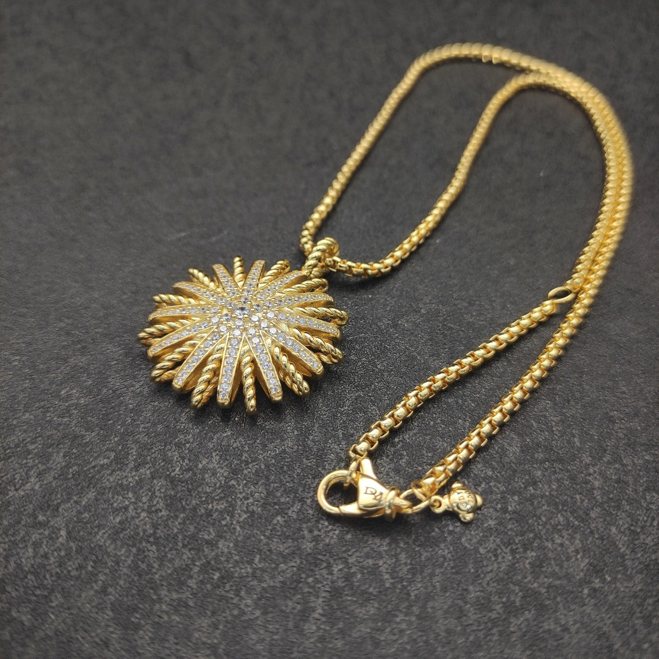 dau1d Yvrm*n sunflower full of d1am0nds necklace(chain length 50+5cm delay chain chain thickness 3mm)