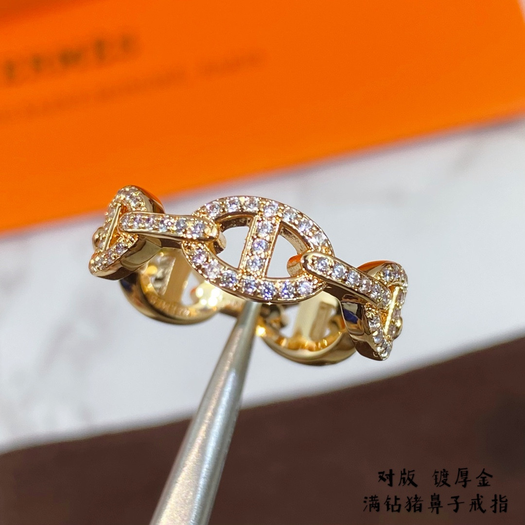 H**me5 fully D1am0nd-encrusted Collier de Chien Ring