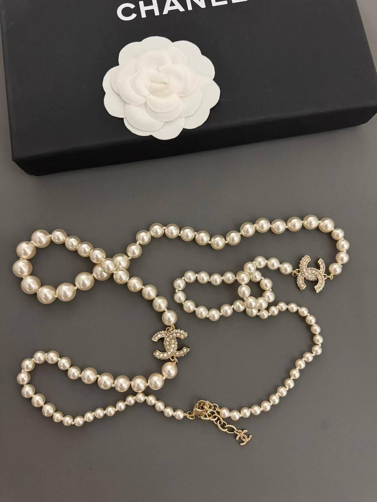 Ch**el Long Pearl Necklace