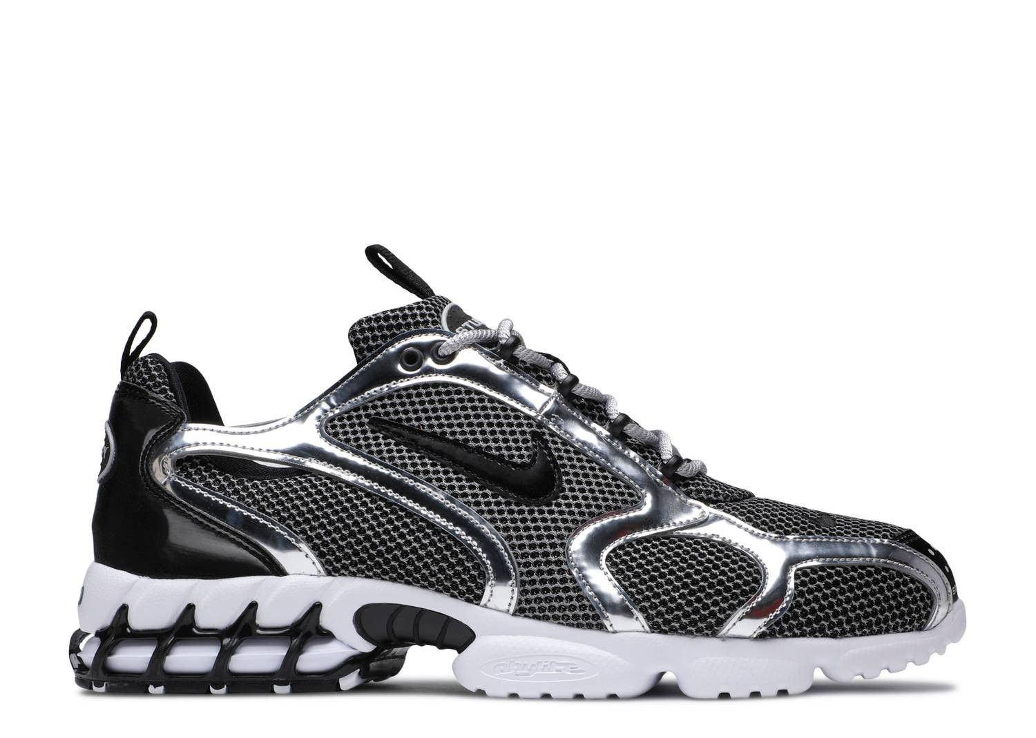UA NIKE STUSSY X AIR ZOOM SPIRIDON CAGED 'PURE PLATINUM'