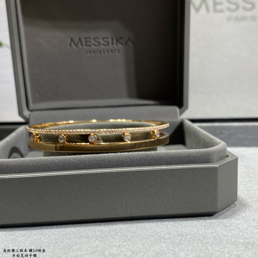 Mes1kaa half d1am0nd moving bracelet