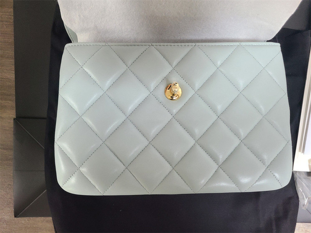 Ch**el FLAP BAG WITH TOP HANDLE 6.6 × 9.8 × 4.7 in