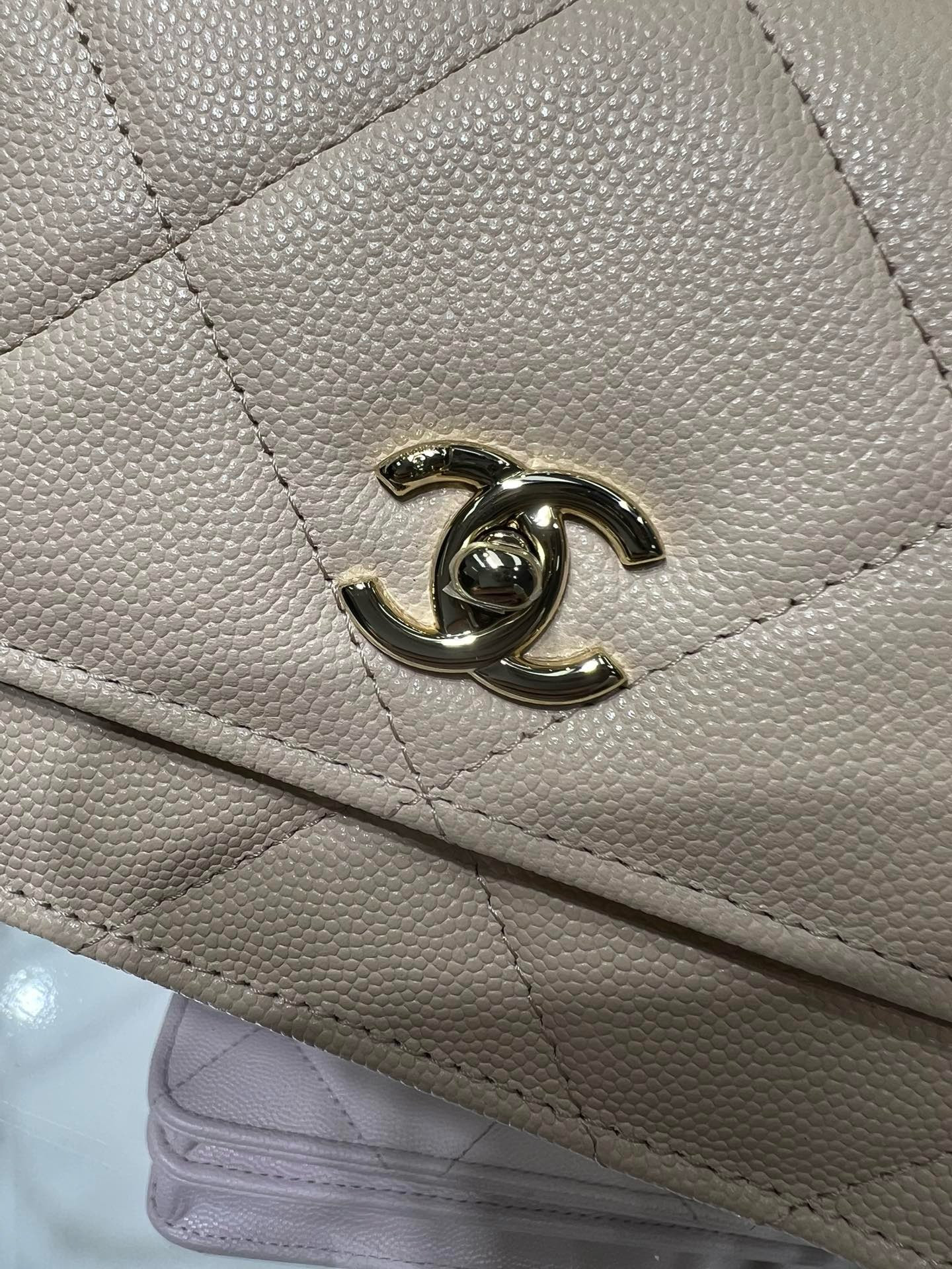 Ch**el flap bag with top handle wallet on chain 11x18.5x6cm