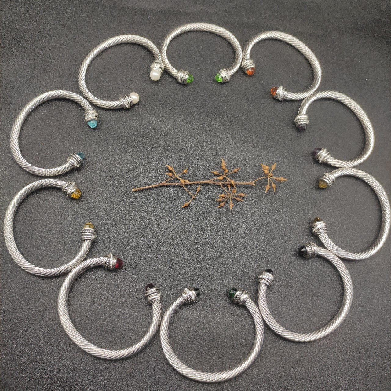 dau1d Yvrm*n 7mm rotating d1am0nd setting bracelet (wrist circumference 15-20cm)