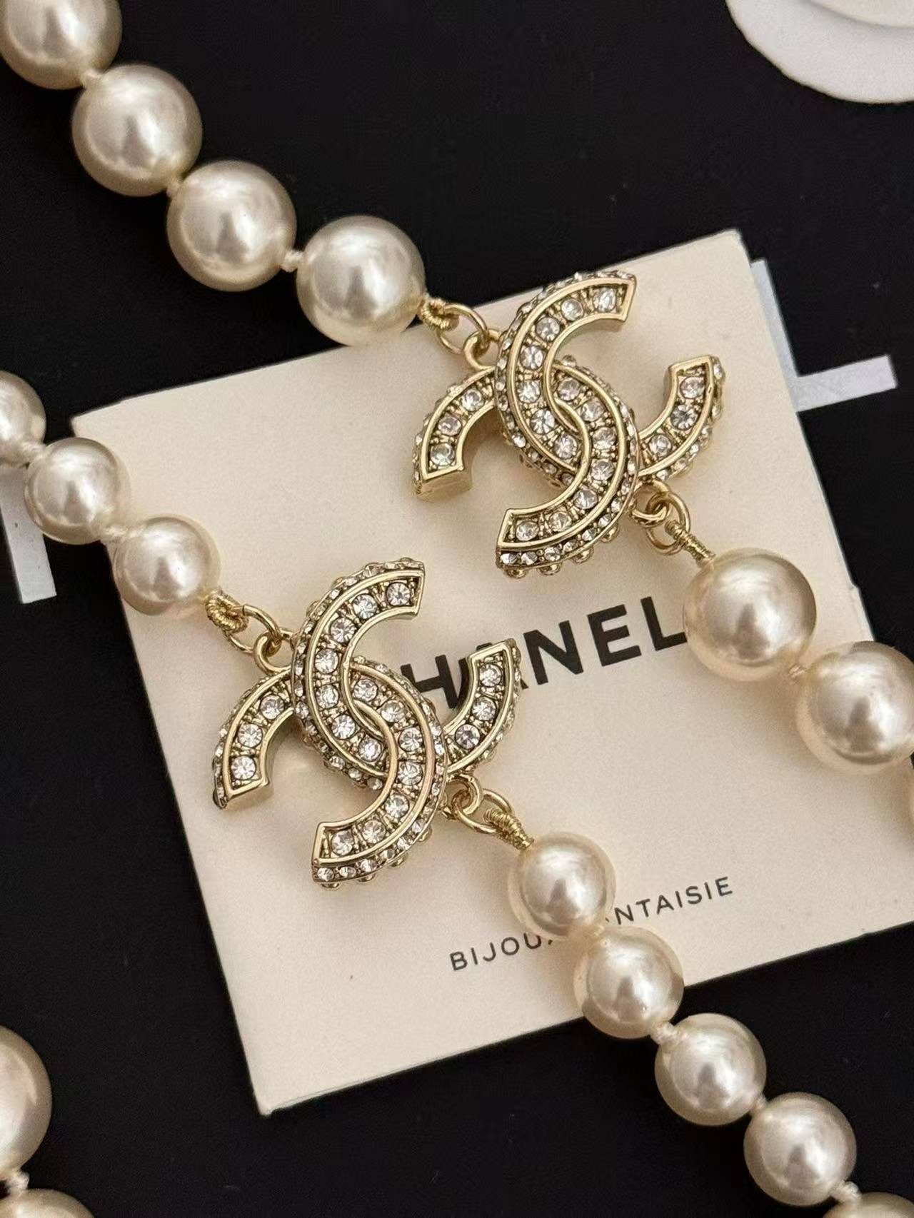 Ch**el Long Pearl Necklace