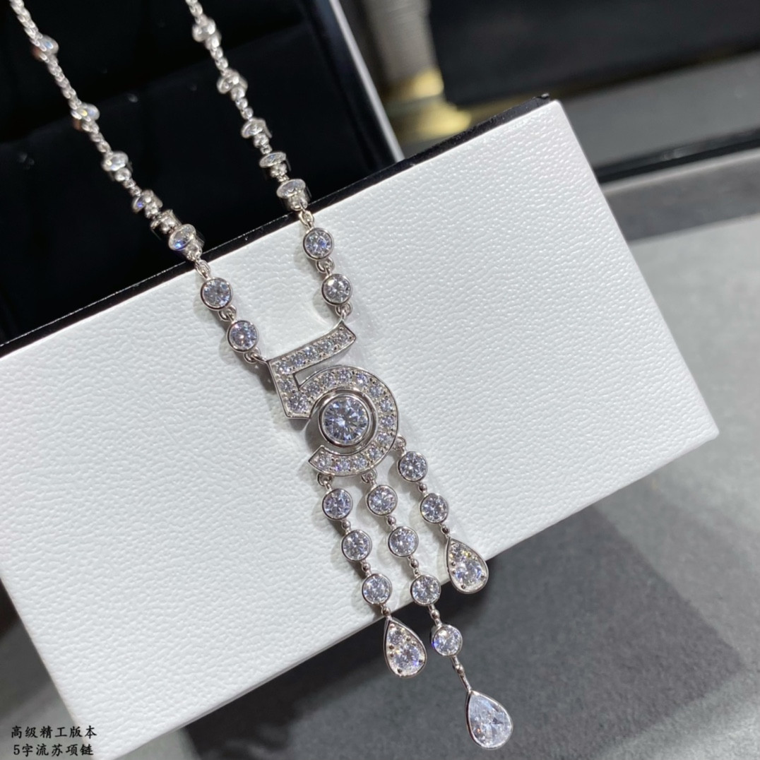 Ch**el 5-words tassel Necklace