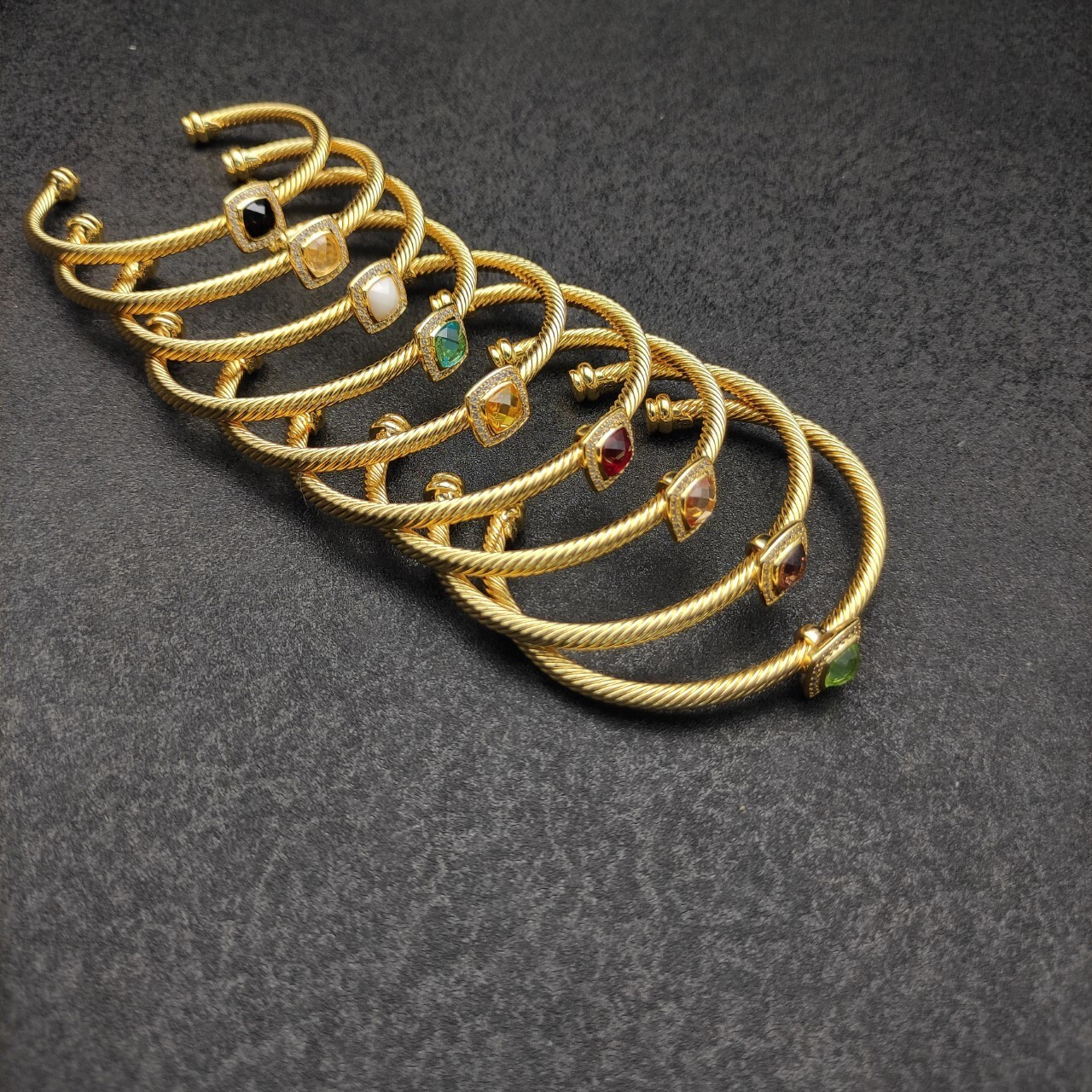 dau1d Yvrm*n 4mm square d1am0nd bracelet (wrist circumference 15-20cm)