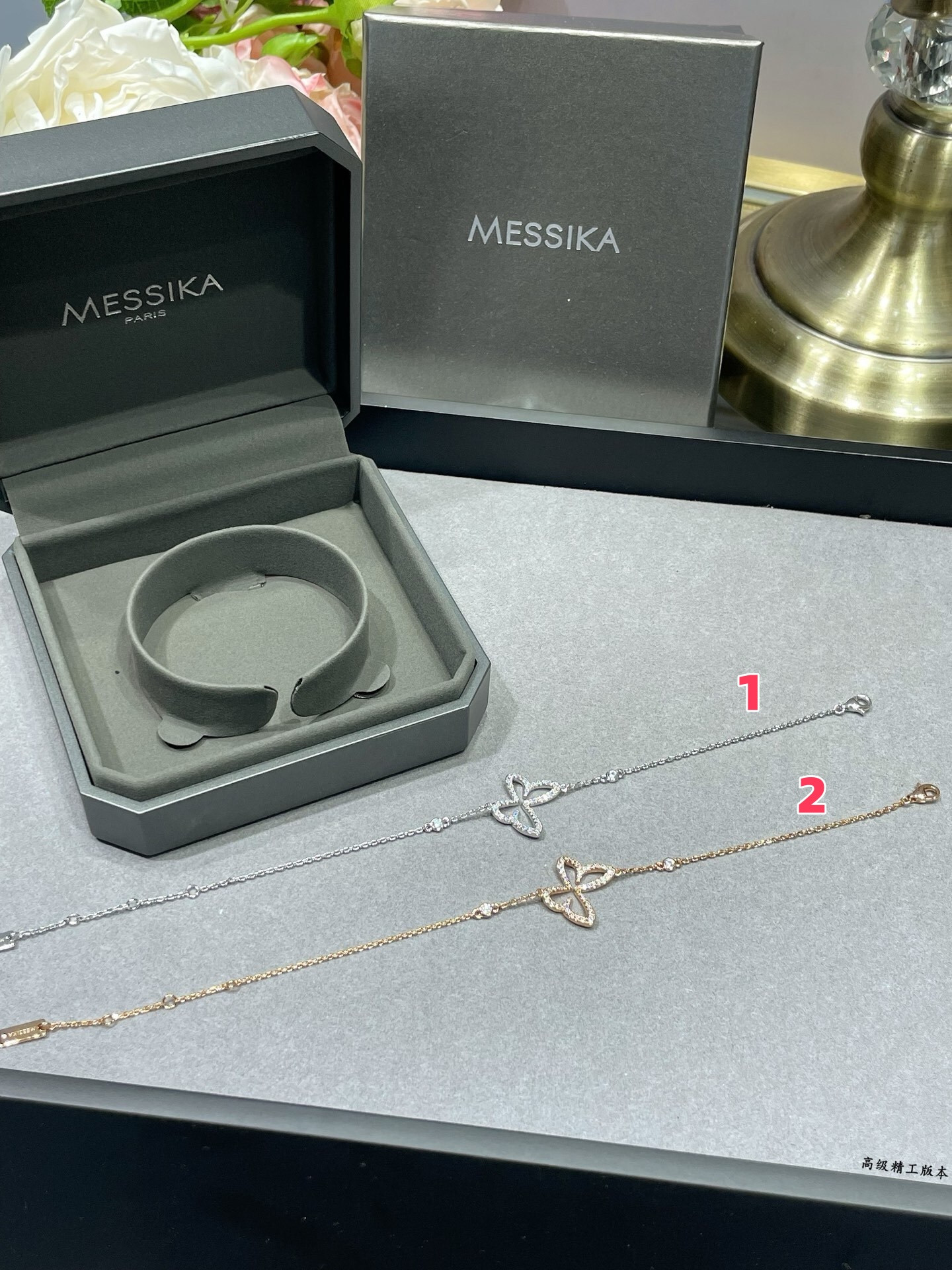 Mes1kaa openwork butterfly d1am0nd bracelet