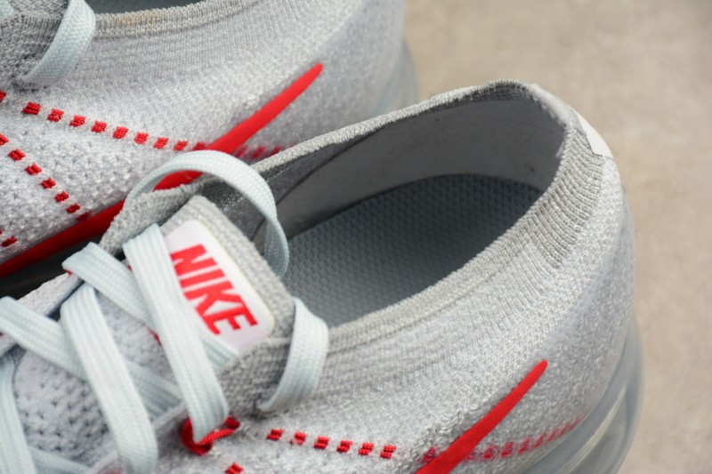 UA Nike Air Vapormax Flyknit Pure Platinum University Red Shoes