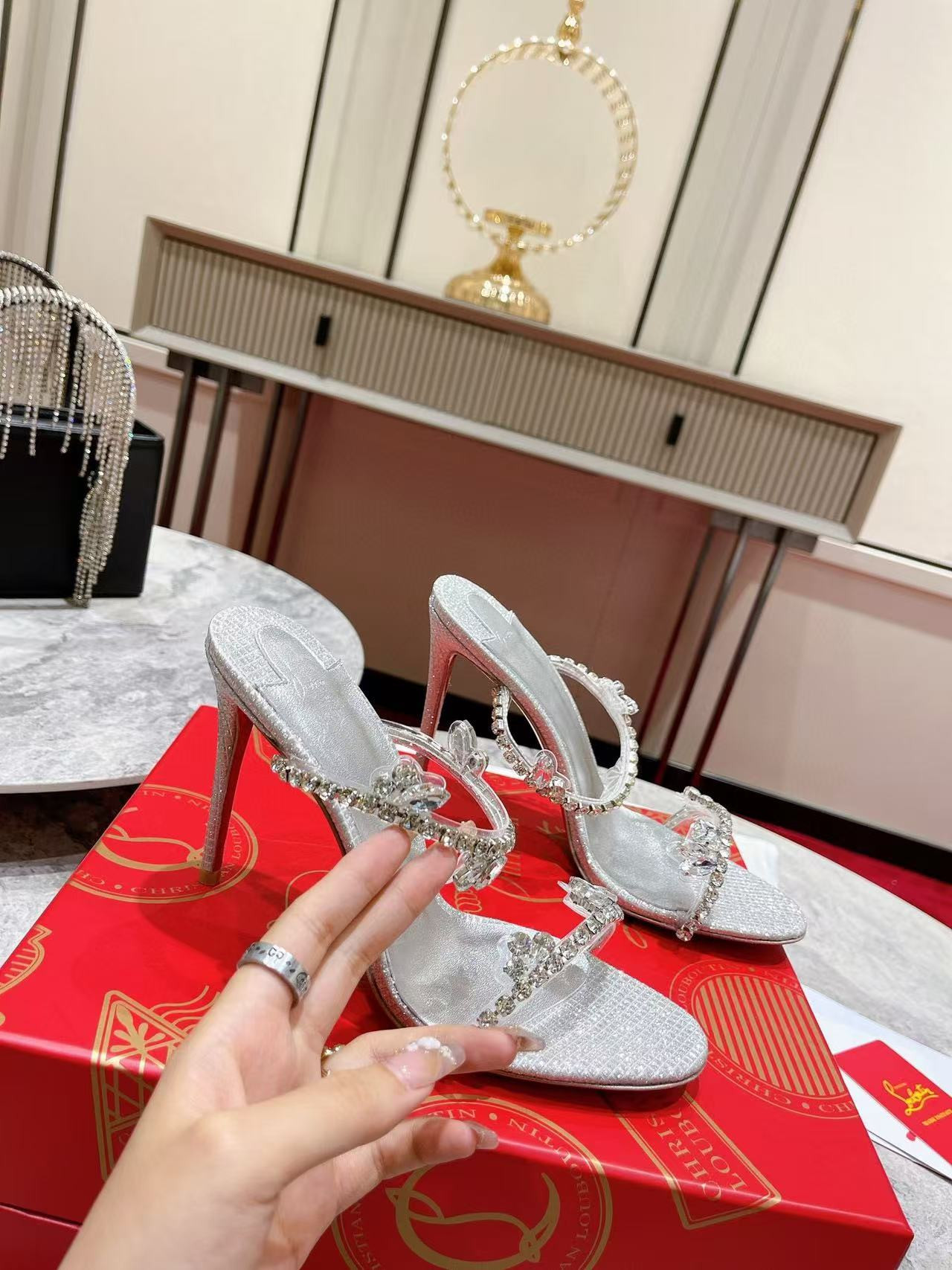 UA Chr1st1an Louboutin Just Queen 100 Heel Height crystal-embellished