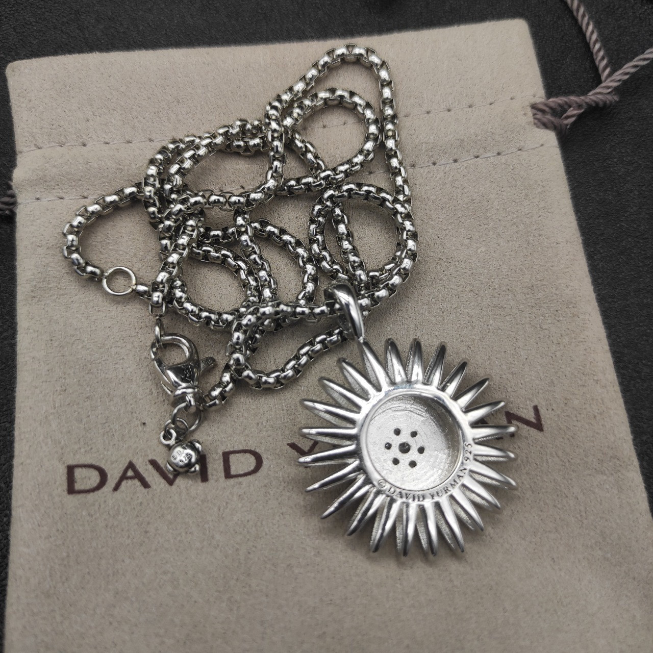 dau1d Yvrm*n sunflower full of d1am0nds necklace(chain length 50+5cm delay chain chain thickness 3mm)