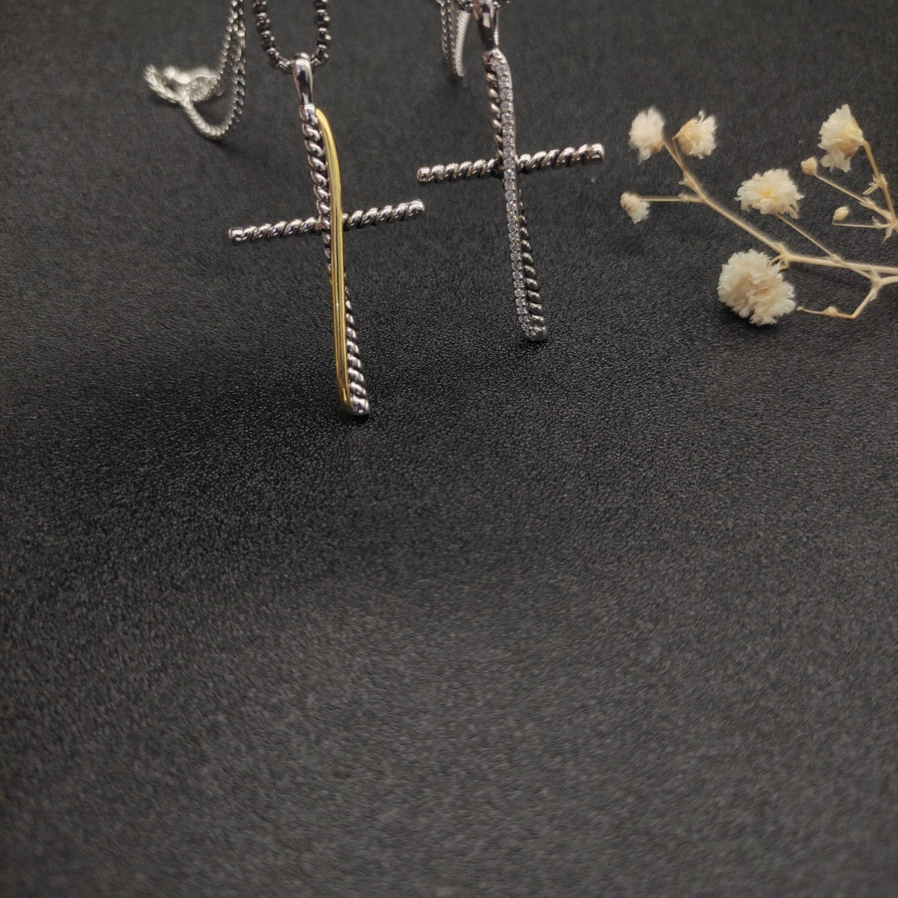 dau1d Yvrm*n cross necklace(chain length 45+5cm delay chain chain thickness 2mm)