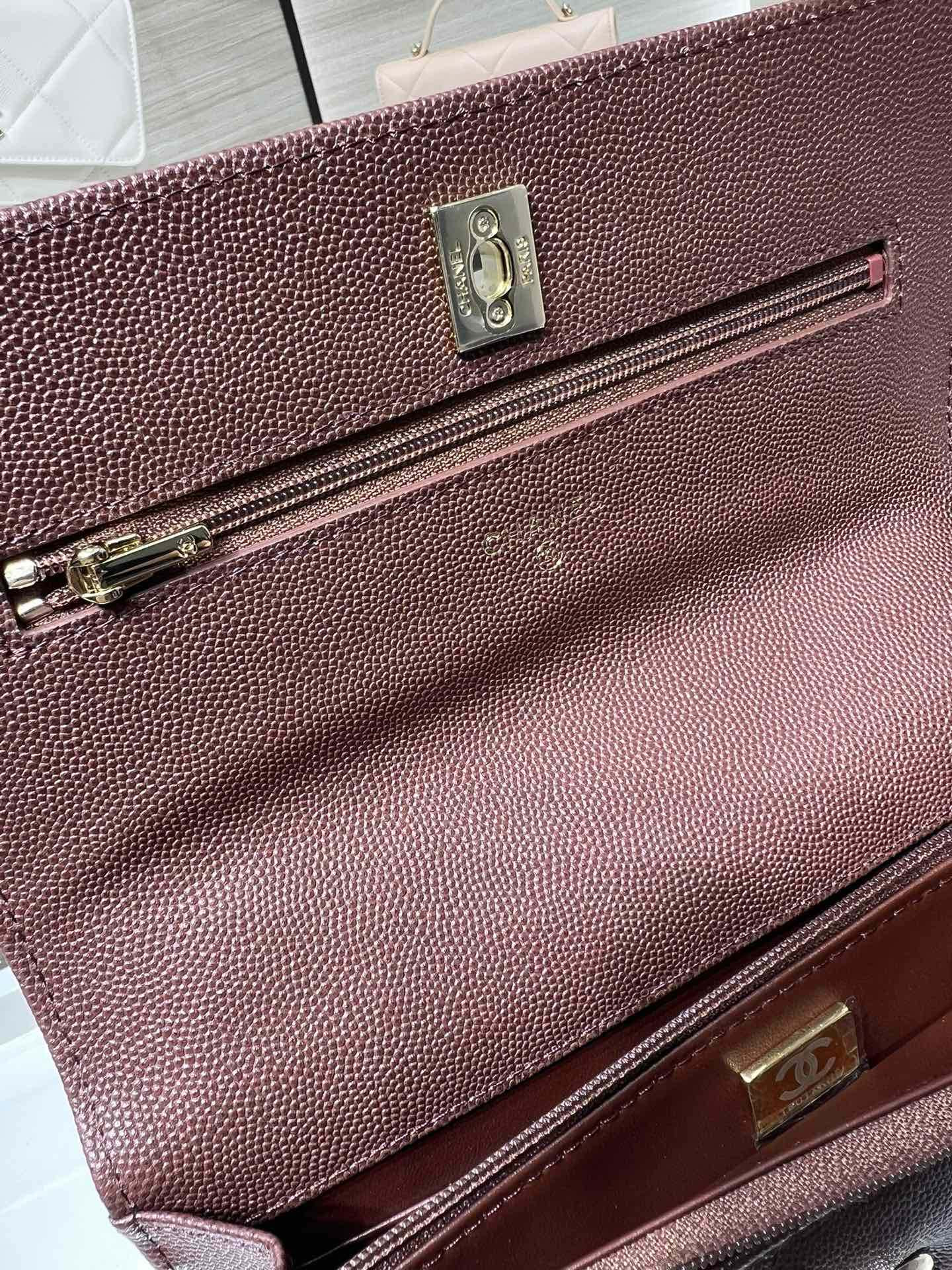 Ch**el flap bag with top handle 19x12x3.5cm