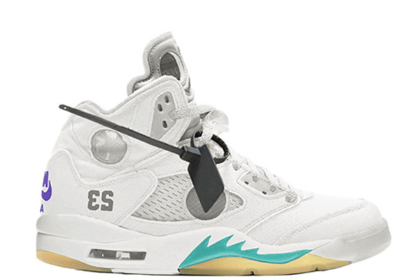 UA AIR JORDAN 5 RETRO SP "OFF-WHITE" "WHITE TEAL"