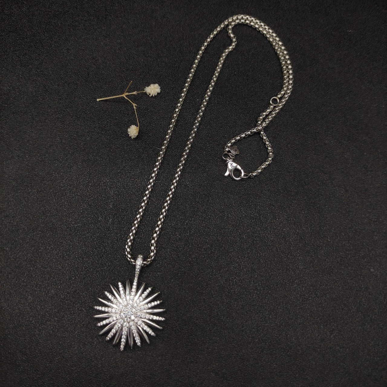 dau1d Yvrm*n sunflower full of d1am0nds necklace(chain length 50+5cm delay chain chain thickness 3mm)