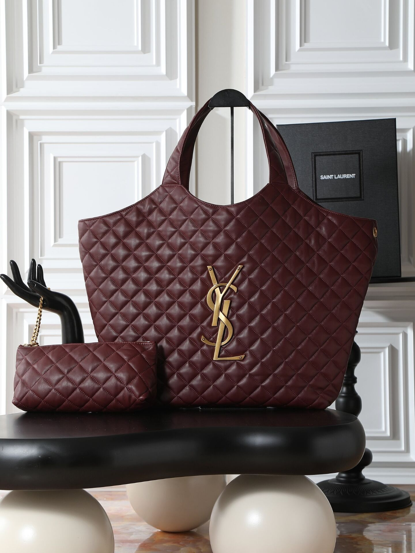 Y51 ICARE MAXI SHOPPING BAG IN QUILTED LAMBSKIN  38/58x43x8cm
