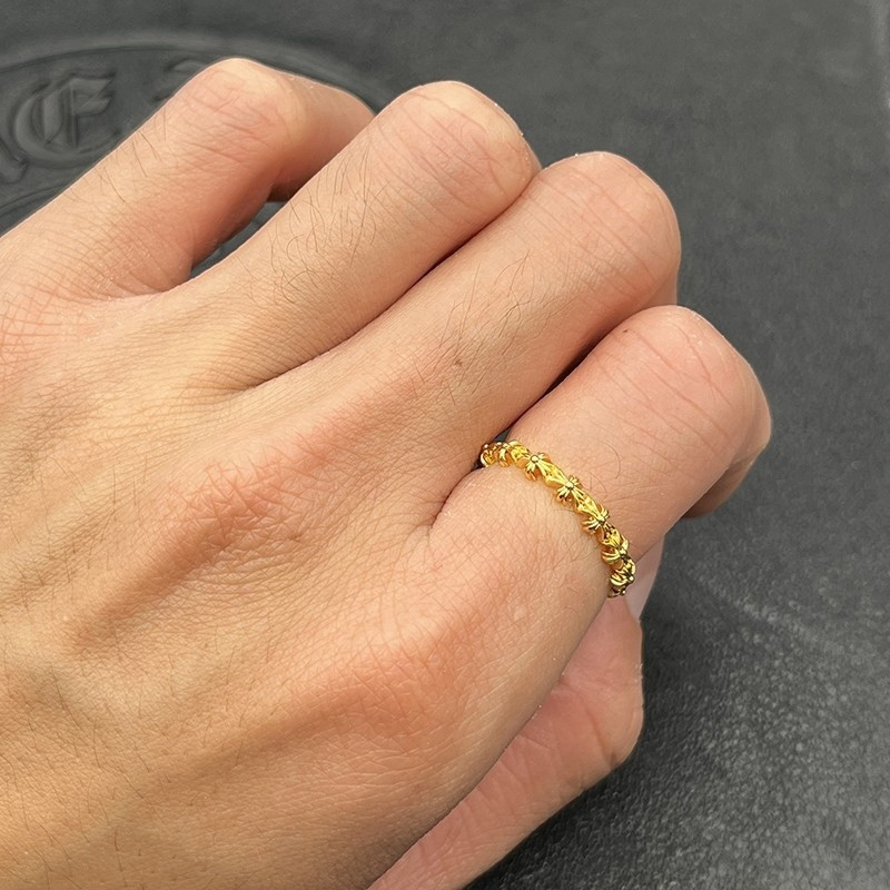 Ch*0me He**ts Distressed Full Cross Ring