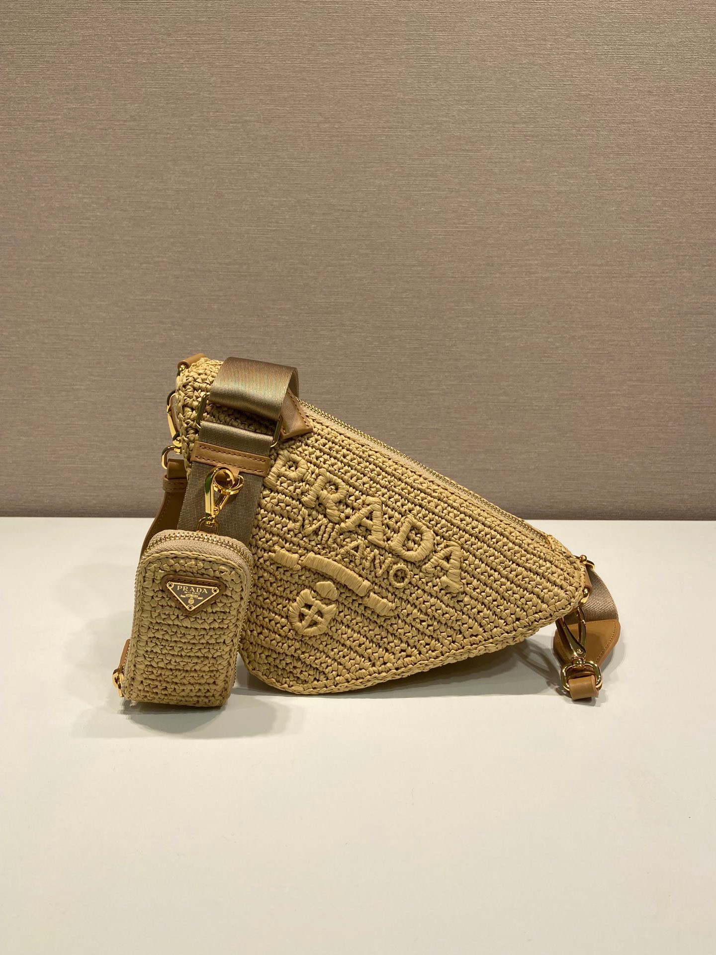 Pra*a Triangle Crochet Shoulder Bag