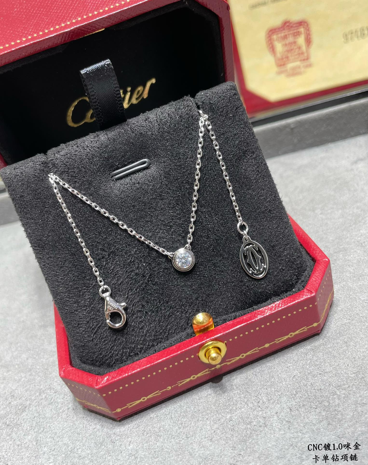 Ca*t1er Single D1am0nd Necklace