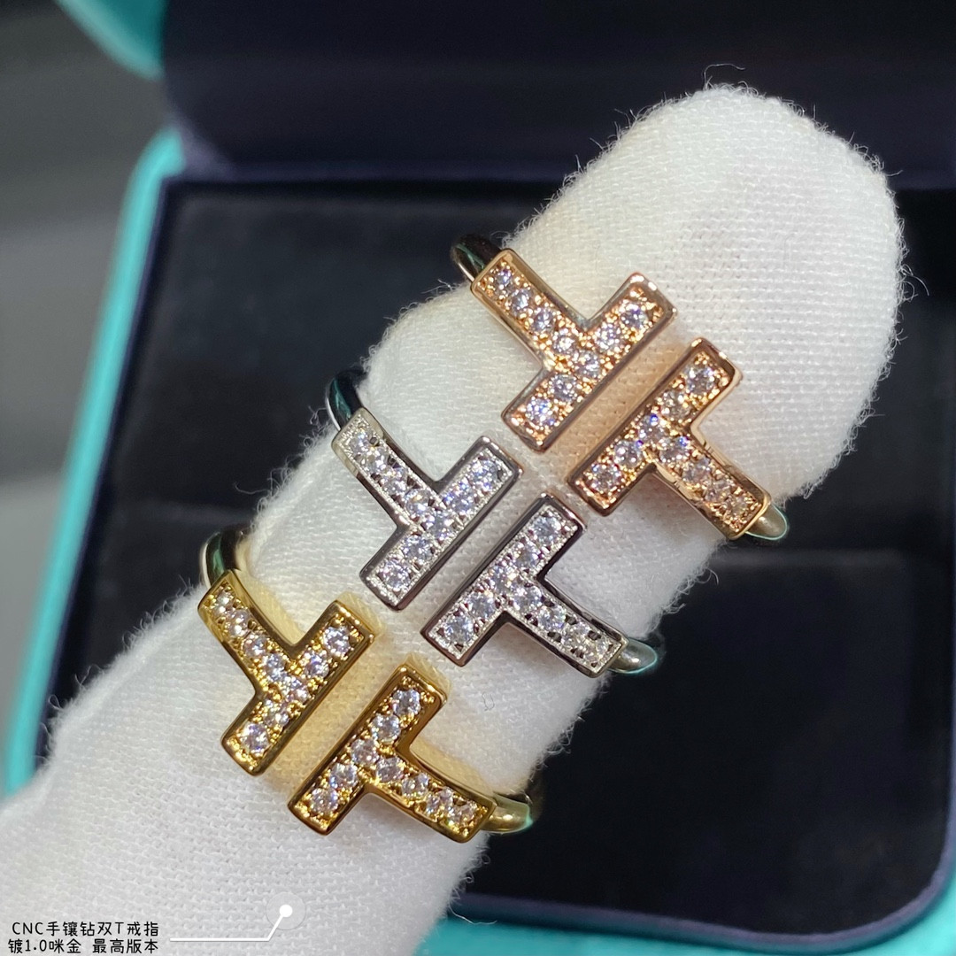 t*f*ny & co. double t D1am0nd-banded ring