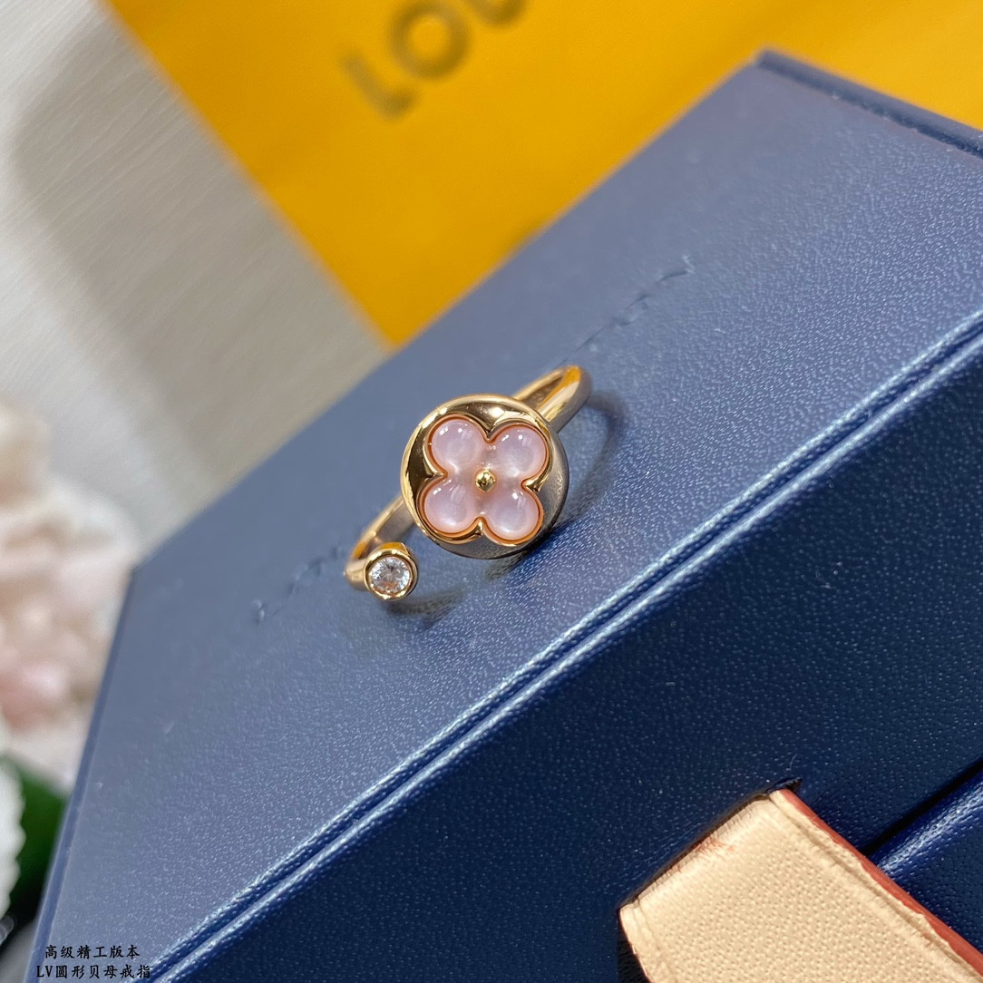 L0vis Vvtt0n Round Mother-of-Pearl Ring