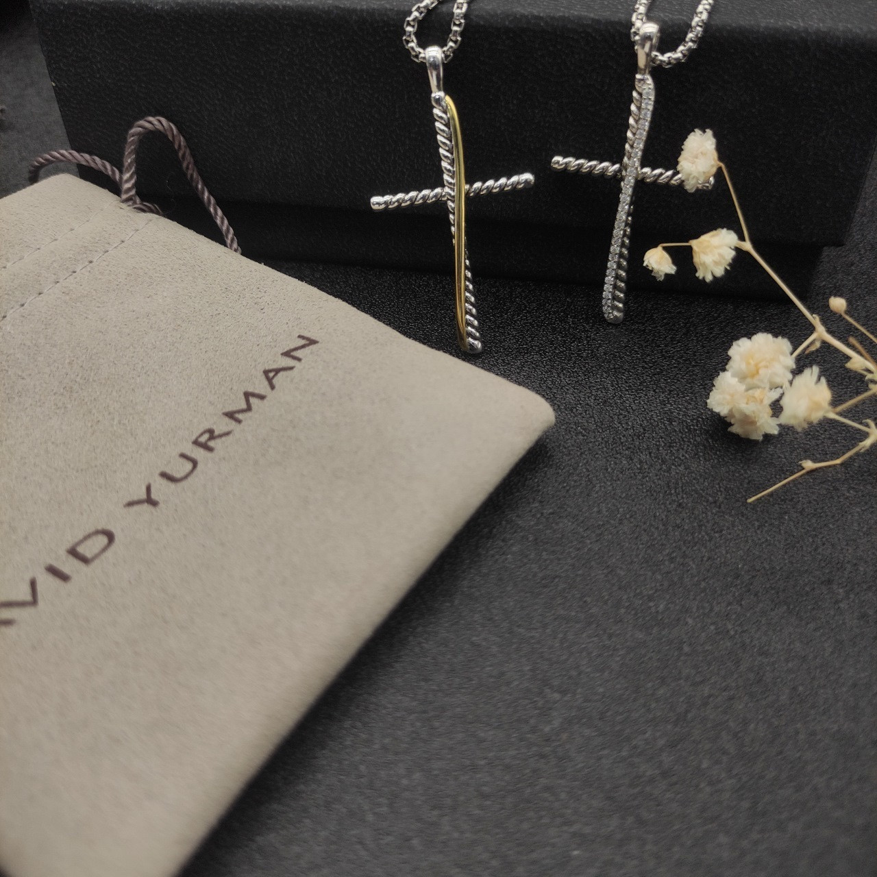 dau1d Yvrm*n cross necklace(chain length 45+5cm delay chain chain thickness 2mm)