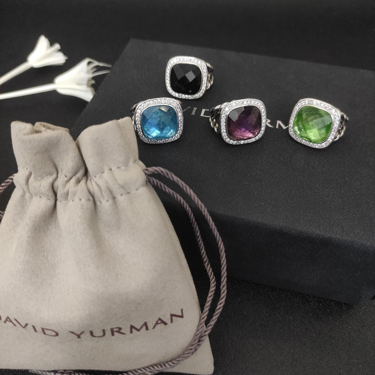 dau1d Yvrm*n 14mm square d1am0nd ring