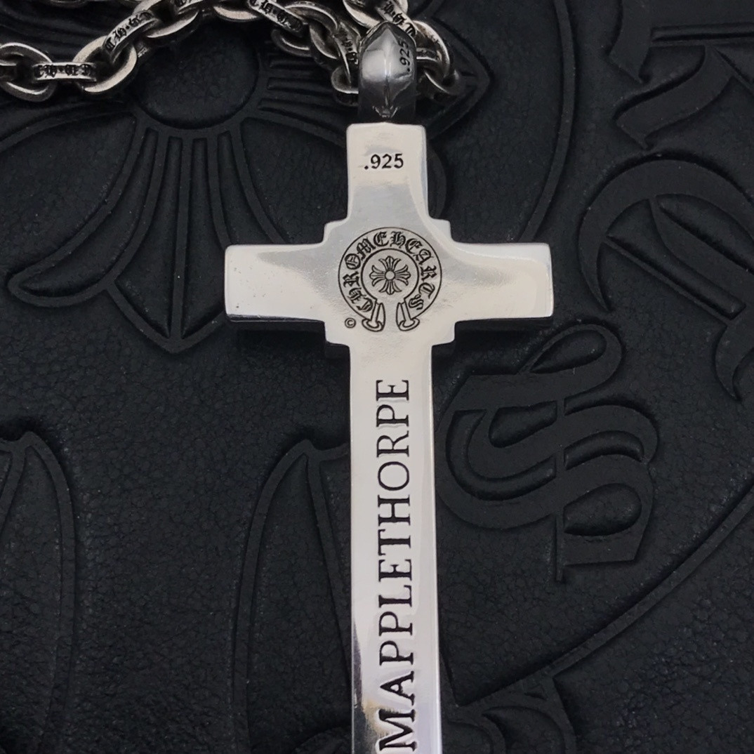 Ch*0me He**ts Cross Necklace