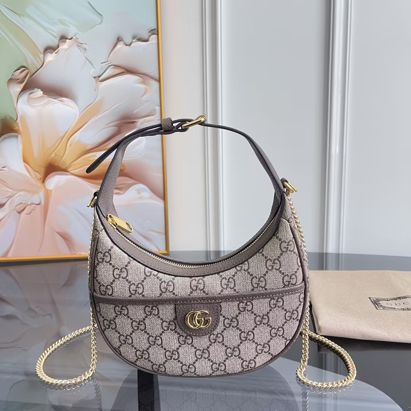 Gvc*1 ophidia mini gg canvas shoulder bag 20x14.5x4cm