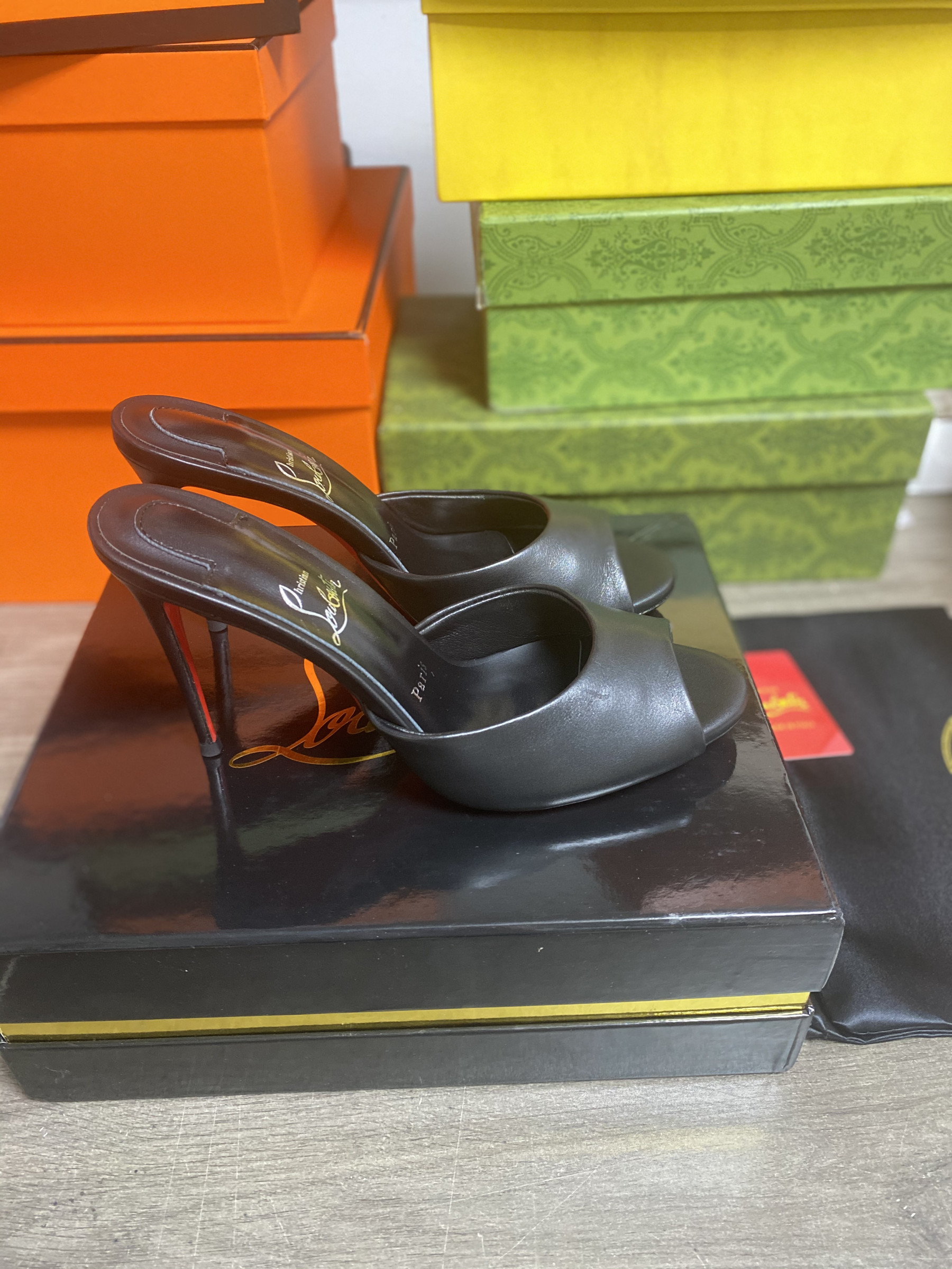 UA Chr1st1an Louboutin Me Dolly 100 Calfskin Leather Mules
