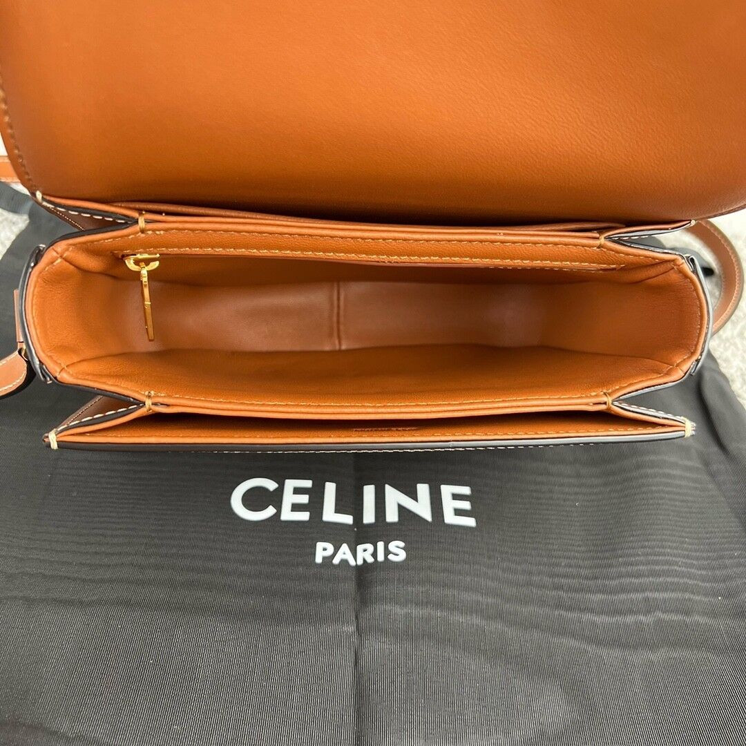Ce1i*e TEEN TRIOMPHE BAG IN TEXTILE AND CALFSKIN 18.5x13.5x7cm