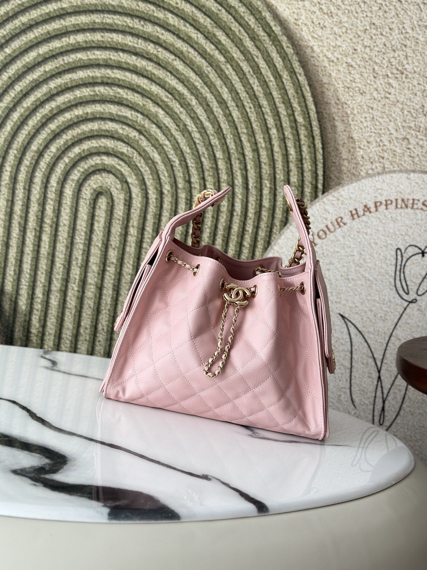 Ch**el 25 small Bucket Hobo handbag AS5293 30x26x14cm