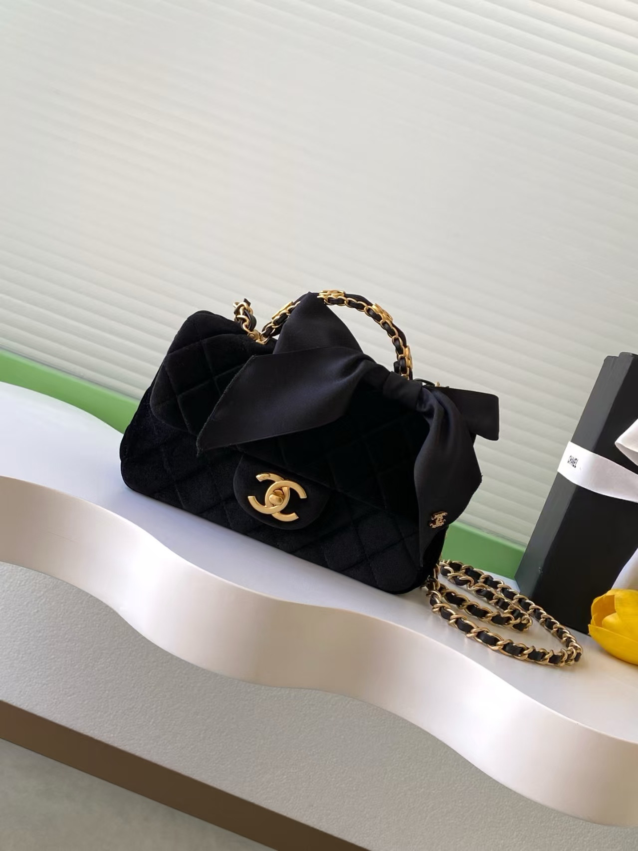 Ch**el Mini Flap Bag with Top Handle 13x20x6cm