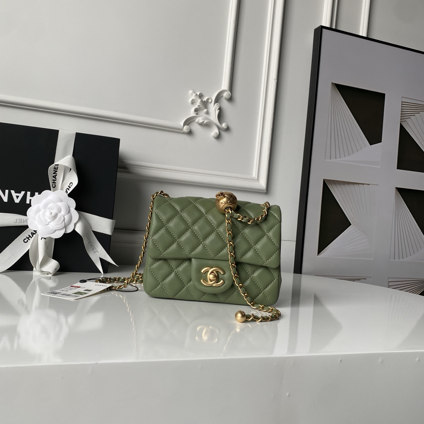 Ch**el MINI FLAP BAG 13.5x17x8cm