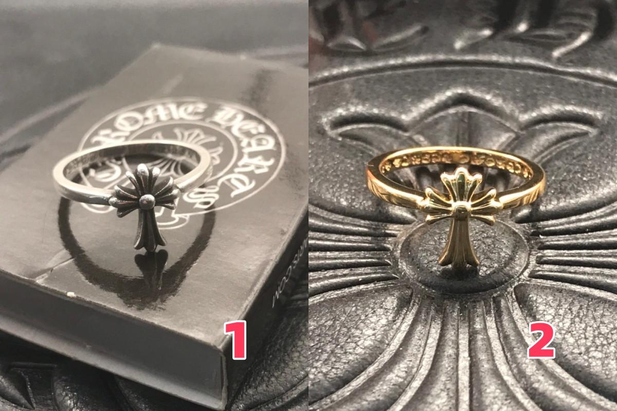 Ch*0me He**ts small cross flower ring