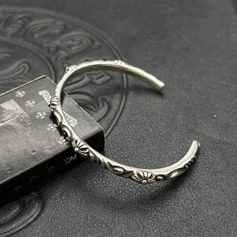 Ch*0me He**ts Cross and Vine Open Bangle Bracelet