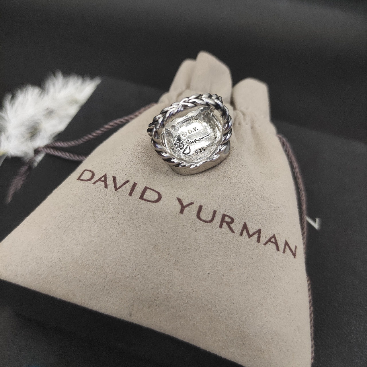 dau1d Yvrm*n 14mm square d1am0nd ring