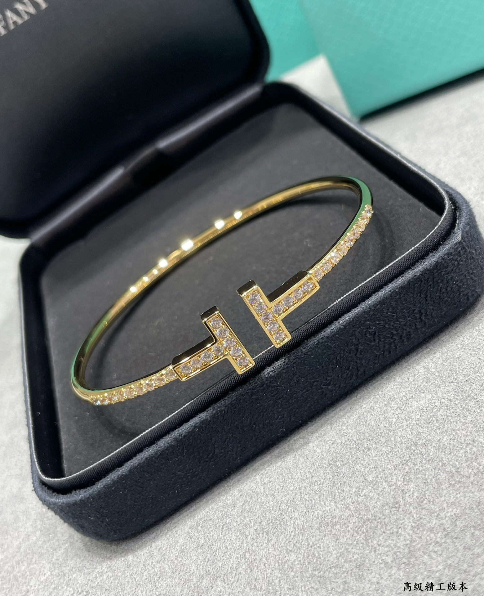 t*f*ny & co. double t D1am0nd half bracelet