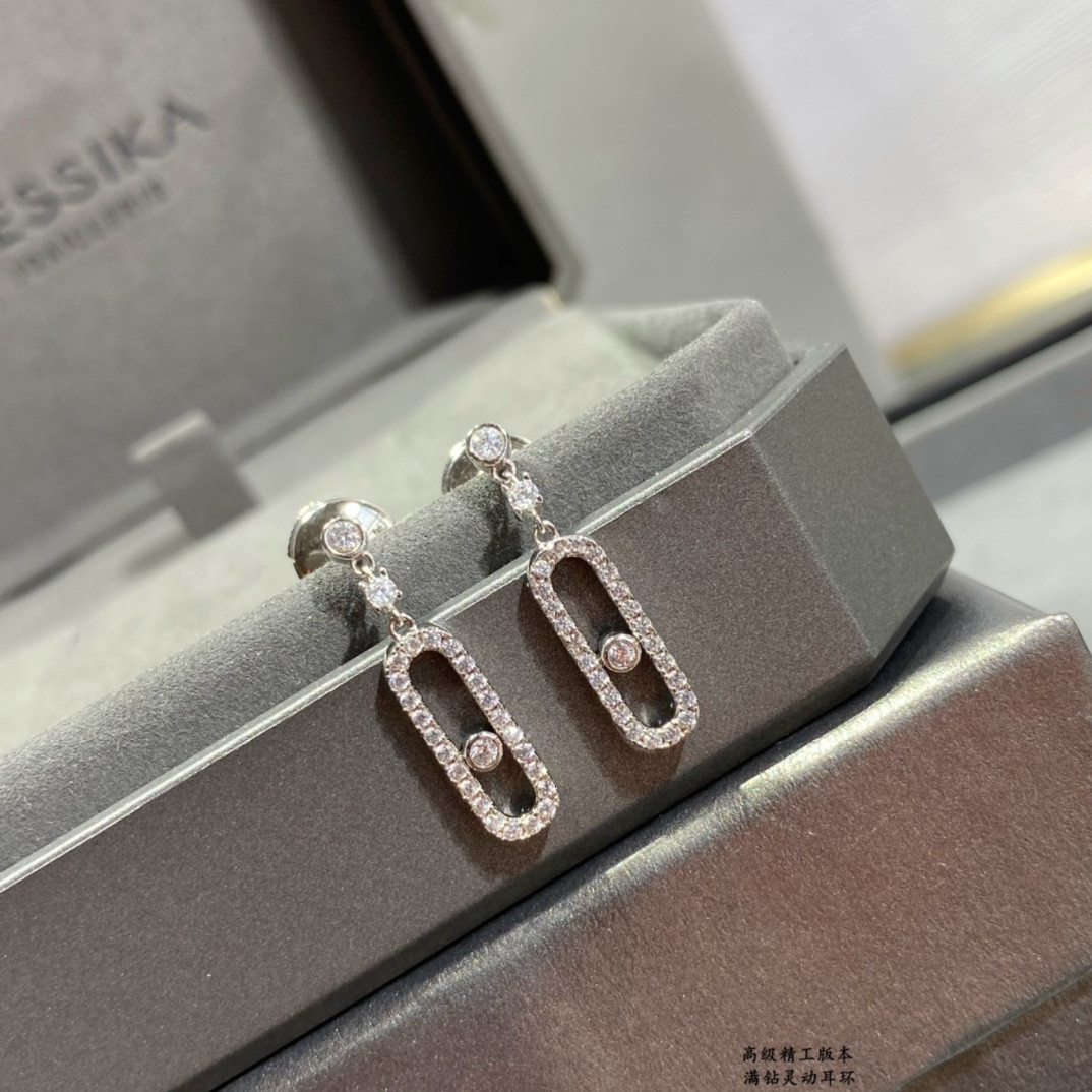Mes1kaa full d1am0nd moving earrings
